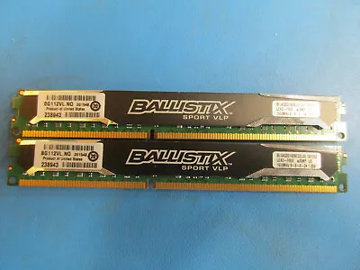 BALLSTIX SPORT VLP 8GB 2x4GB PC3-12800 DDR3 240Pin DIMM BLS4G3D1609ES2LX0.16FER • $6.50