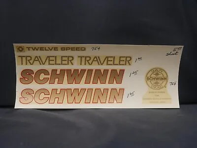 Schwinn Traveler Bicycle Complete Red 6 Decal Set Block Script Chicago Vintage • $20