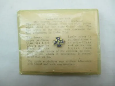 Vintage Methodist Youth Fellowship Maltese Cross Pin New Old Stock Christ 887E • $10.25