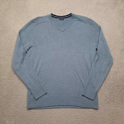 Smartwool Men's V-Neck Sweater Size Medium Blue Pullover Wool Blend Adult • $44.95