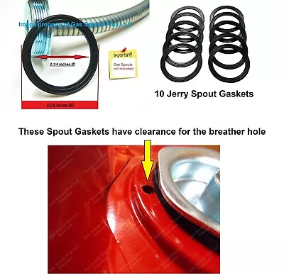 10 JERRY CAN RIBBED SPOUT GASKETS For Blitz Metal Gas Can 5 Gallon Military 20L • $14