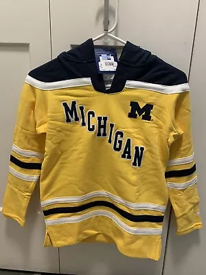University Of Michigan Hoodie Hockey Jersey New With Tags Champion Youth Small • $25