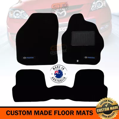 MAZDA 3 BK CUSTOM MADE FLOOR MATS F + R 01/2004-2008 SP23 Hatch + Sedan In BLACK • $134.95