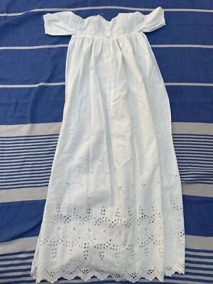 £18.97 • Buy Antique Victorian/Edwardian Cotton Christening Gown Embroidery Detail