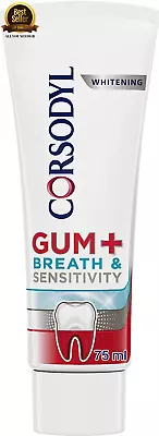 Corsodyl Gum Breath & Sensitivity Whitening Toothpaste Oral Care 75Ml FREE SHIP • £4.85