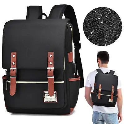 15.6  Laptop Backpack Waterproof USB Mens Rucksack Bussiness Travel School Bag • £9.99