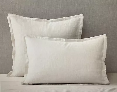 Restoration Hardware ITALIAN HERITAGE WASH LINEN FLANGE SHAM QUEEN LOUNGER SAND • $55