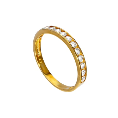 £117 • Buy 9ct Gold & Clear CZ Crystal Half Eternity Stacking Ring Size I-U
