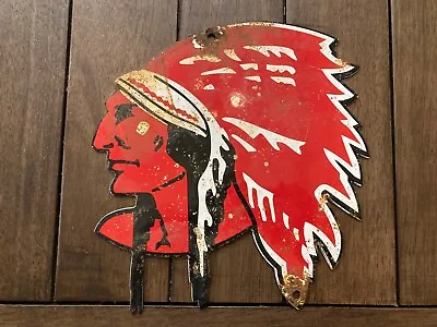 Vintage McColl-Frontenac Red Indian Head Porcelain Sign • $84.99