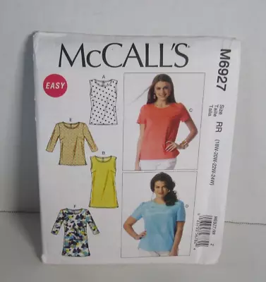 McCall's 6927 Tops & Tunics - 6 Options Pattern Misses / Women's 18W-24W Uncut • $8.99