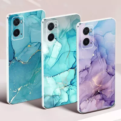 $16.55 • Buy OPPO A16s A54 A96 A57 A78 Case Clear Crystal Fasion Marble Soft Shockproof Cover