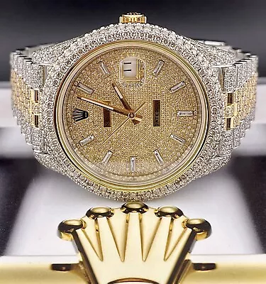 Rolex Mens Datejust 41 Jubilee 18K Yellow Gold & Steel Watch ICED 16ct Diamonds • £17941.02