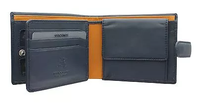 Visconti Parma Collection LEONARDO Two Tone Gents Leather Bi-Fold Wallet PM102 • £31.99