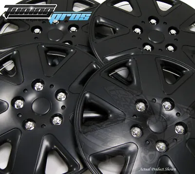 Snap-On Hubcap 17  Inch Wheel Rim Skin Cover 4pcs Matte Black - 17 Inches #026 • $78.58