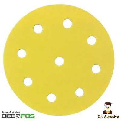 125mm Sanding Discs 5inch Orbital Sandpaper Pads DEERFOS For Festool Grit 40-400 • £4.89