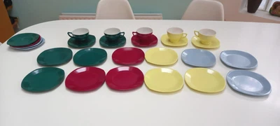 £14.95 • Buy Argosy Ware Melmex Melamine Picnic Set Camper Van Vw Cups Saucers Plates 22 Pce