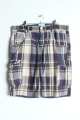 £3.99 • Buy 55 Soul Mens Checked Cargo Shorts - Size L LARGE (82f) 