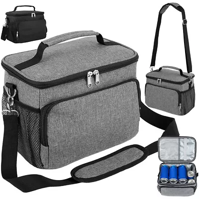 Large Insulated Lunch Bag Adult Kids Men Thermal Cool Hot Food Storage Tote Box • £12.72