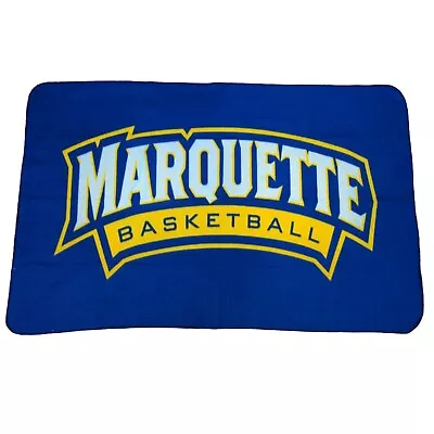 Marquette University Basketball Fleece Blanket Blue 60x32 Spell Out Logo • $25