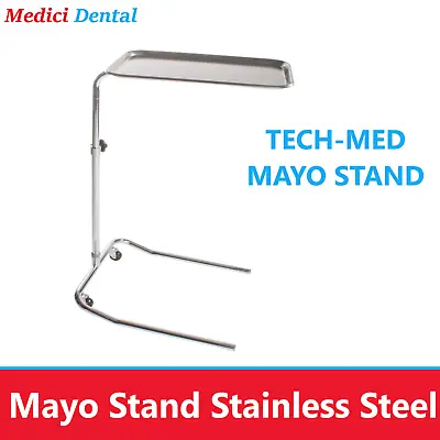 TECH-MED MAYO STAND Mayo Instrument Stainless Steel Tray / Stand Mobile Base • $215.95