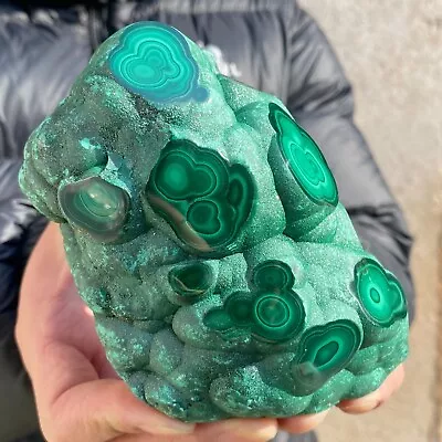 740g Natural Glossy Malachite Quartz Crystal Rough Mineral Specimen Healing • $16.06