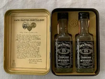 JACK DANIELS VINTAGE OLD No. 7 TIN WITH TWO EMPTY BOTTLES • $28.95