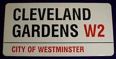 Cleveland Gardens W2 Original City Of Westminster London Enamel Street Sign • £250