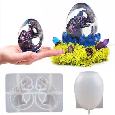 3D Dragon Resin Epoxy Silicone Mold Egg Casting Mould Lamp DIY Crystal Craft  US • $8.37