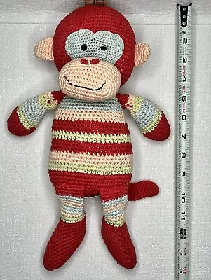 $15 • Buy ANIMAL ADVENTURE 14  Knit Red Stripe Sock Monkey Stuffed Animal Toy Doll Lovey