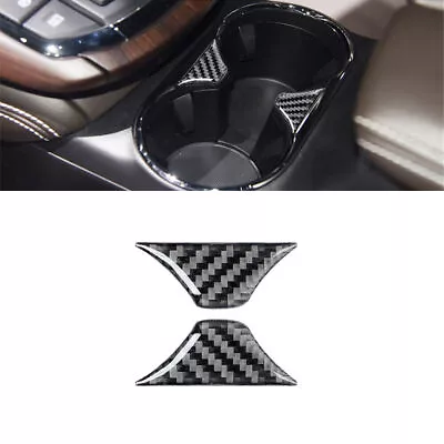 2Pcs For Mazda CX-9 2016-20 Carbon Fiber Center Console Water Cup Holder Cover • $10.07
