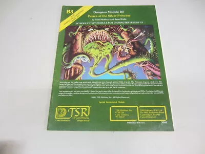 1981 Advanced Dungeons & Dragons PALACE OF THE SILVER PRINCESS Module B3 9044 • $19.99