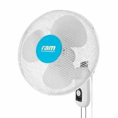 Ram 16  400mm Wall Mounted Fan 3 Speed Oscillate Hydroponics Cooling Fan • £26.99