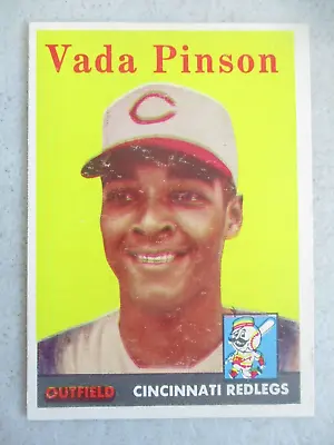$9.99 • Buy 1958 Topps Baseball Vada Pinson Cincinnati Redlegs #420 Card