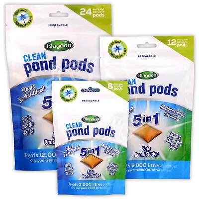£8.75 • Buy Blagdon Clean Pond Pods 5-in-1 Treatment Blanketweed Plant Food Sludge Fish Koi