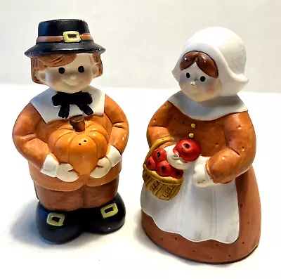 Vintage Thanksgiving Figurines Midwest Of Cannon Falls Pilgrim Man/Woman • $28.88