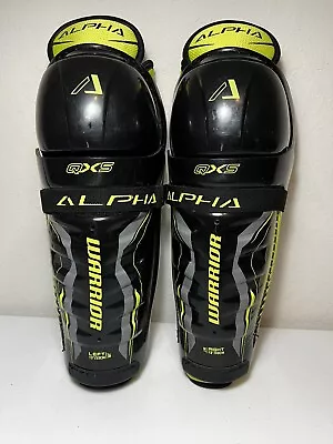 Warrior Alpha QX5 Ice Hockey Shin Guards Junior 13  33cm Black Knee Pads • $75