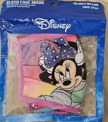 Disney Minnie Mouse Youth Kids Cloth Reusable Face Mask Masks Washable 3 Pack • $8.99