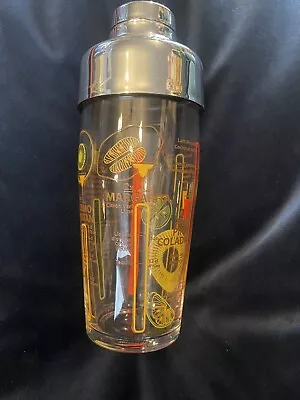 Vintage Arcoroc Glass Cocktail Shaker ARC France Recipes Barware Home Bar Decor • £8.99