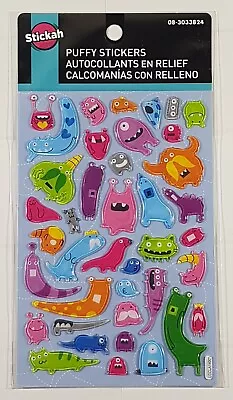 1× Silly Monsters Creatures 3D Puffy Stickers Full Sheet Scrapbooking Art Craft • $2.50