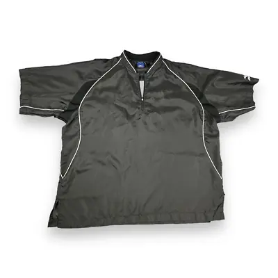 Mizuno Baseball Shirt Adult LARGE Black Windbreaker Pullover Vented 1/4 Zip • $29.95