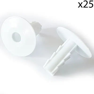 £7.99 • Buy 25x 8mm White Single Cable Bushes Feed Through Wall Cover Coaxial Hole Tidy Cap