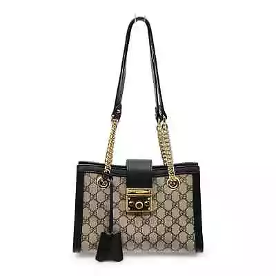 Gucci GG Supreme Monogram Small Padlock Tote Black $2250 • £1166.20