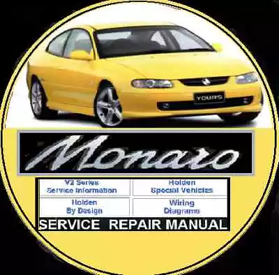 Holden Monaro V2 2001-2002 V6 V8 Ls1 Hsv Gto Gts Cv8  Workshop Service Manual Cd • $14.95