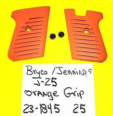 Jennings Bryco J-25 .5 ACP. NEW Factory Orange Grips With Black Screws NOS • $30