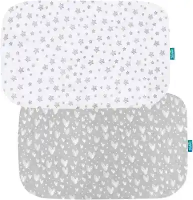 Cotton Pack N Play Fitted Sheets For 4moms Breeze Plus Portable Playard 2 Pack • $24.99