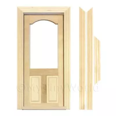 Dolls House Decorative Wood Door With Glazed Upper Panel • £6.50