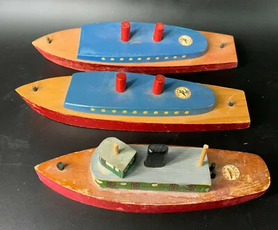 Robin Toys 5 Wooden Tugboats 1943 World War II Era Vintage Toys Very Rare! | • $179.10