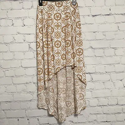 Vince Camuto Women’s Maxi Skirt M White Floral Pleated Hi Lo Tie Back Zip NWOT • $19.95