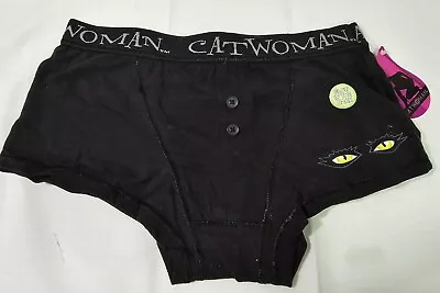 Cat Women DC Comics Black S Underwear GLOW IN THE DARK Cat Eye BRIEFS NWT • $6.39