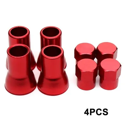 Red Aluminum Tire Wheel Stem Air Valve Cap And Sleeve Cover Combo For Car • $12.44